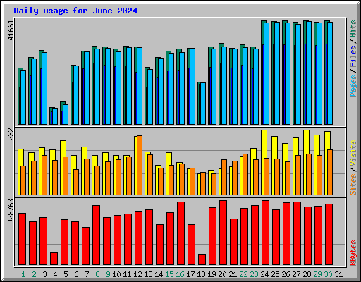 Daily usage for June 2024