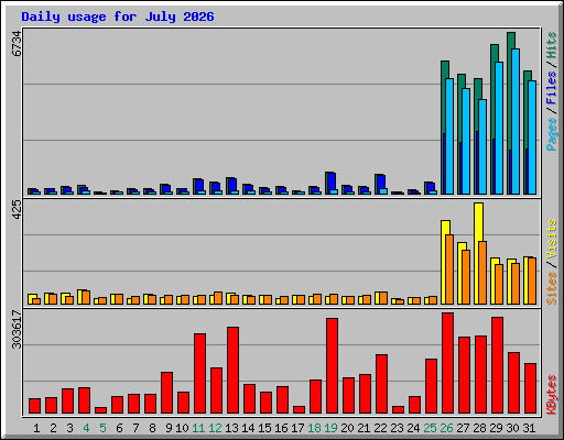 Daily usage for July 2026