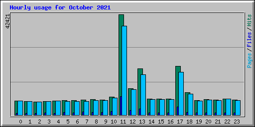 Hourly usage for October 2021
