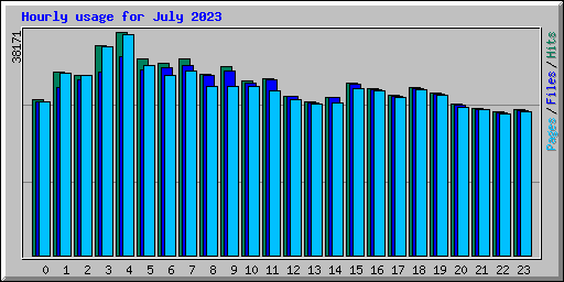 Hourly usage for July 2023