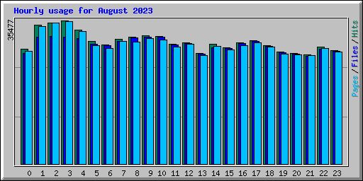 Hourly usage for August 2023