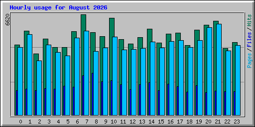 Hourly usage for August 2026