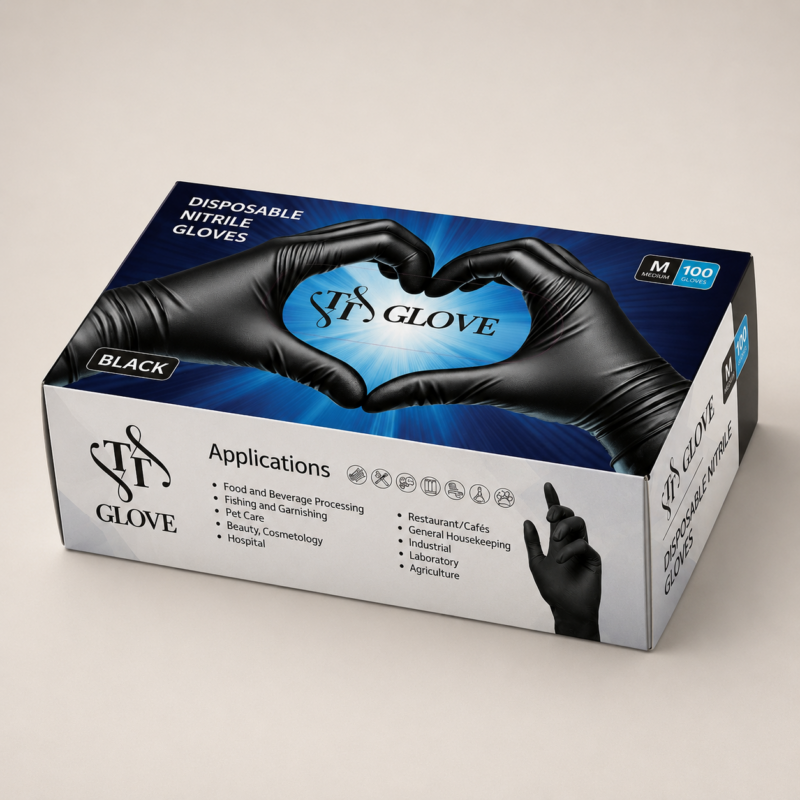 Disposable Black Nitrile gloves